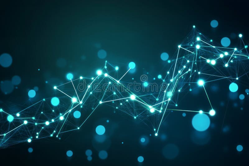Glowing cyan Web3 network lines and nodes