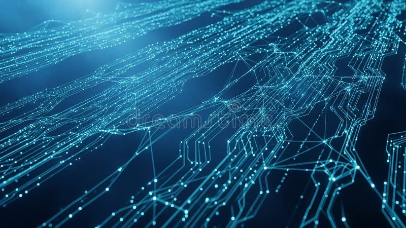 Glowing digital circuit board background